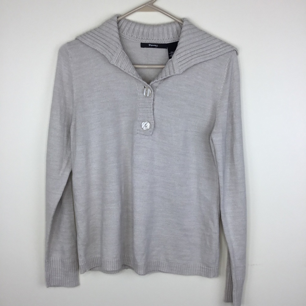 Raisey Shawl Neck Sweater Button Accents Large☺️